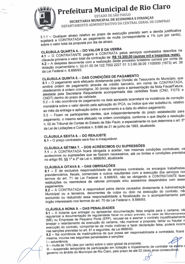 Prefeitura de Rio Claro contrata condenado por licitação para treinar Central de Compras